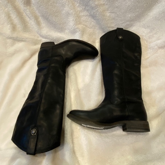 Frye Melissa Button Pull-on Black Knee Boots Extended Calf Black Size 6.5 NWOB - Picture 6 of 11